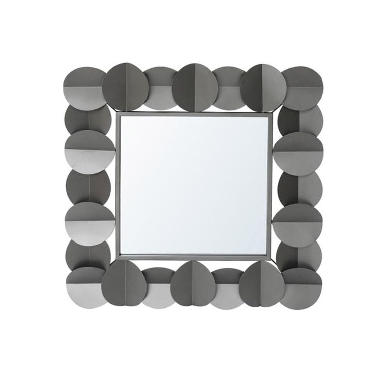 Wall Mirror - Square - Grey Metal - 76.2cm x 76.2cm