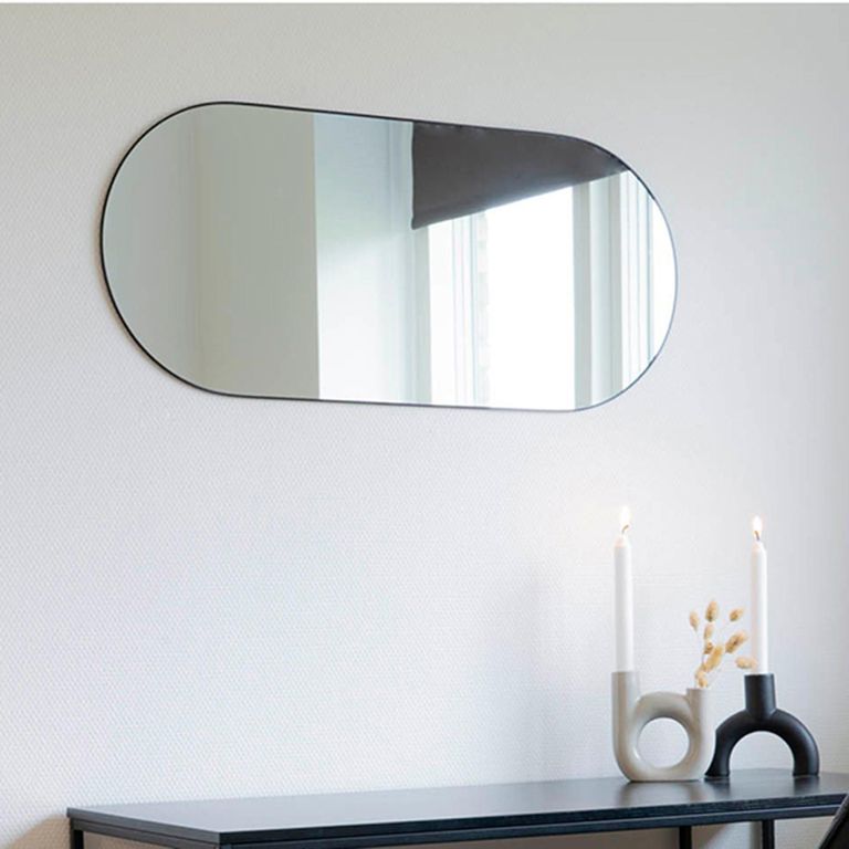 Jersey Mirror - Oval - Wall - Black - 35cm x 80cm