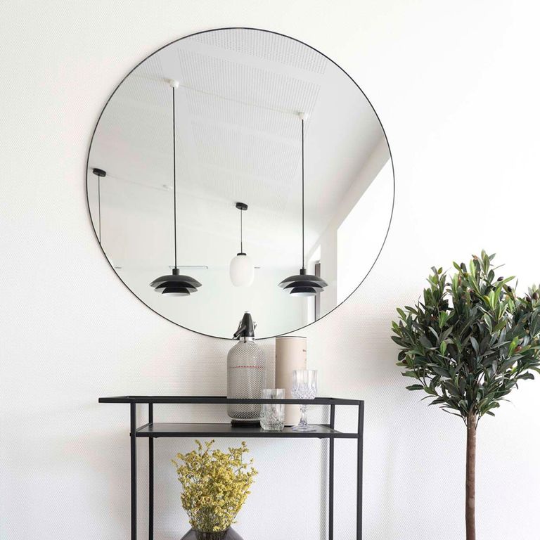 Jersey Mirror - Round - Wall - Black - 100cm x 100cm