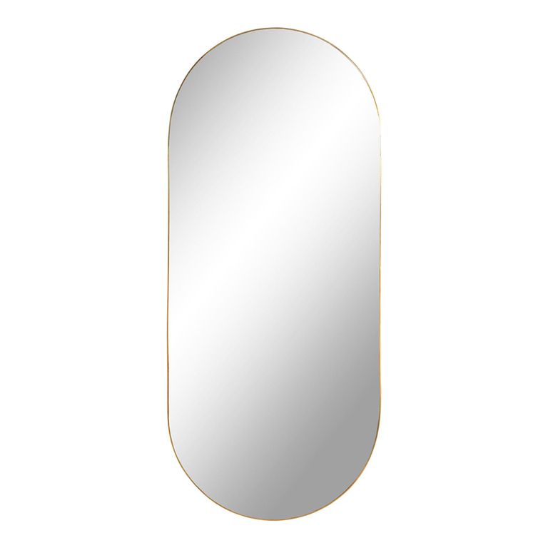 Jersey Mirror - Oval - Wall - Brass Finish - 35cm x 80cm