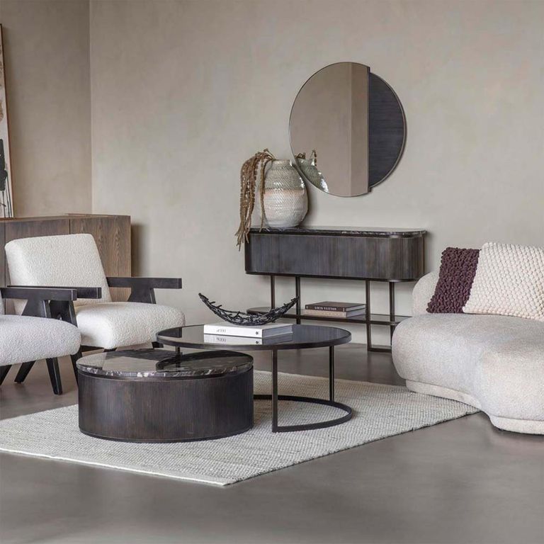 Belvedere Wall Mirror - Black - Round - 90cm x 90cm