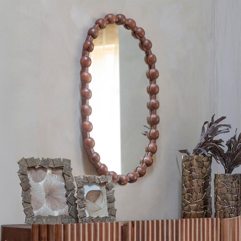Carmel Wall Mirror - Carved Wooden - Oval
