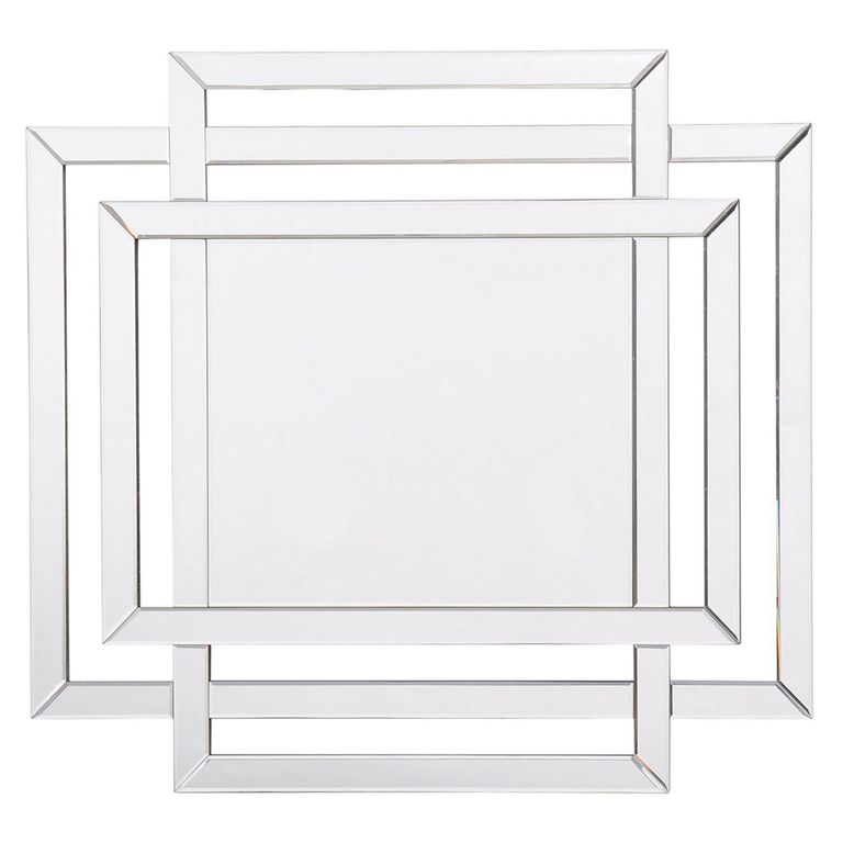 Farley Wall Mirror - Silver Tri Rectangle - 100cm x 110cm