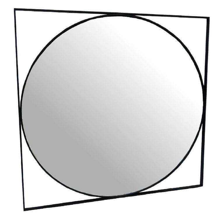 Isaac Wall Mirror - Black Metal - 97cm x 97cm