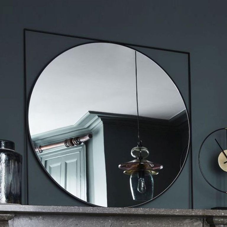 Isaac Wall Mirror - Black Metal - 97cm x 97cm