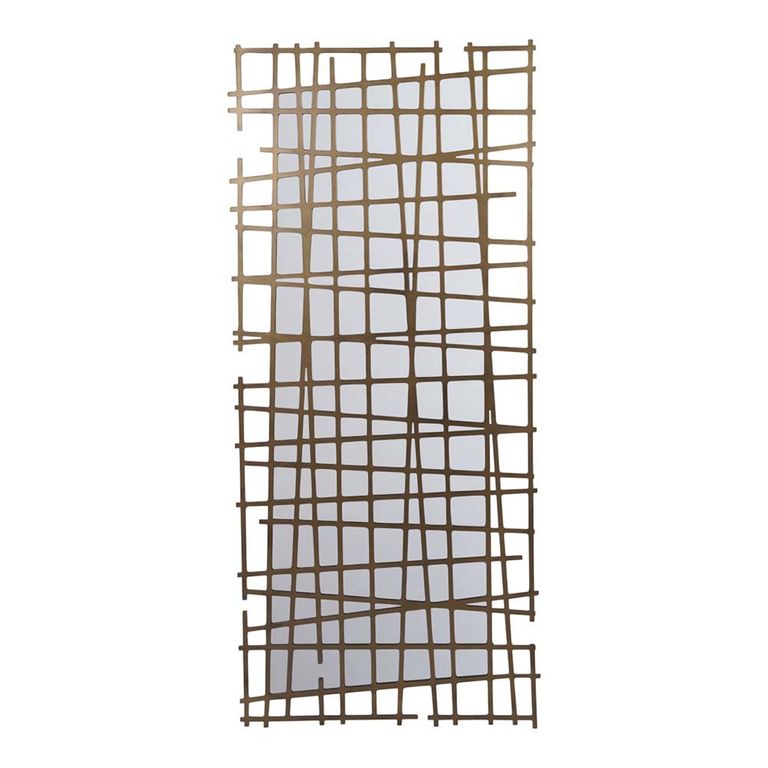 Lattice Wall Decor Mirror - Brass