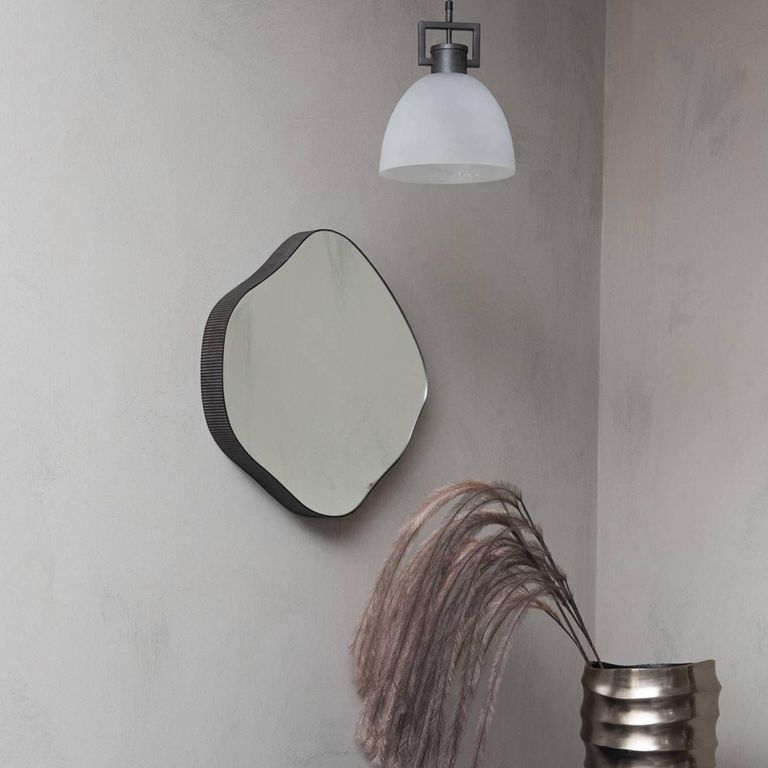 Organic Wall Mirror - Black Metal - Abstract - 59cm x 61cm