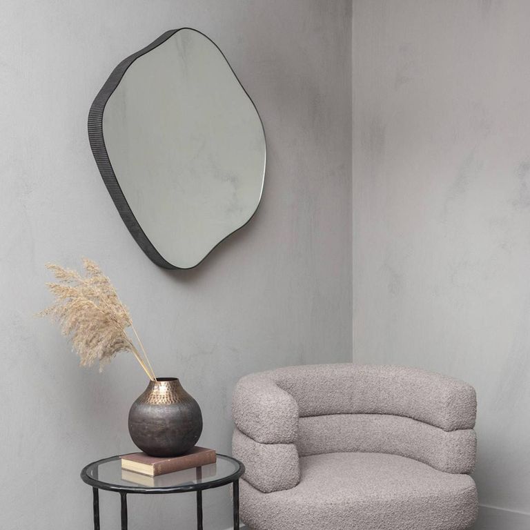 Organic Wall Mirror - Black Metal - Abstract - 77cm x 81cm