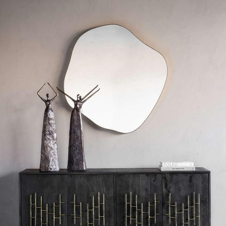 Organic Wall Mirror - Black Metal - Abstract - 97cm x 101cm