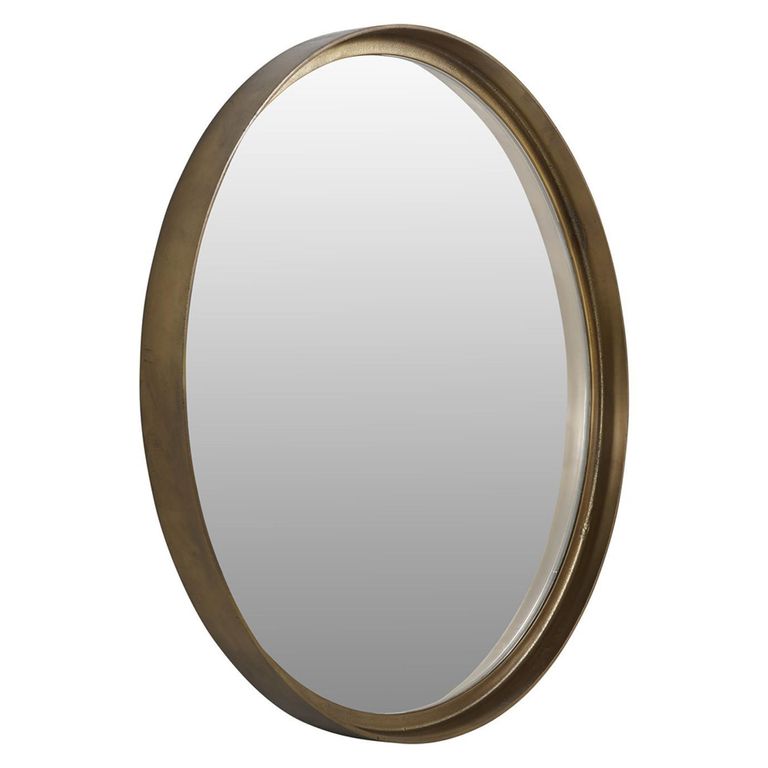 Oslo Wall Mirror - Antique Brass - Round - 80cm x 80cm