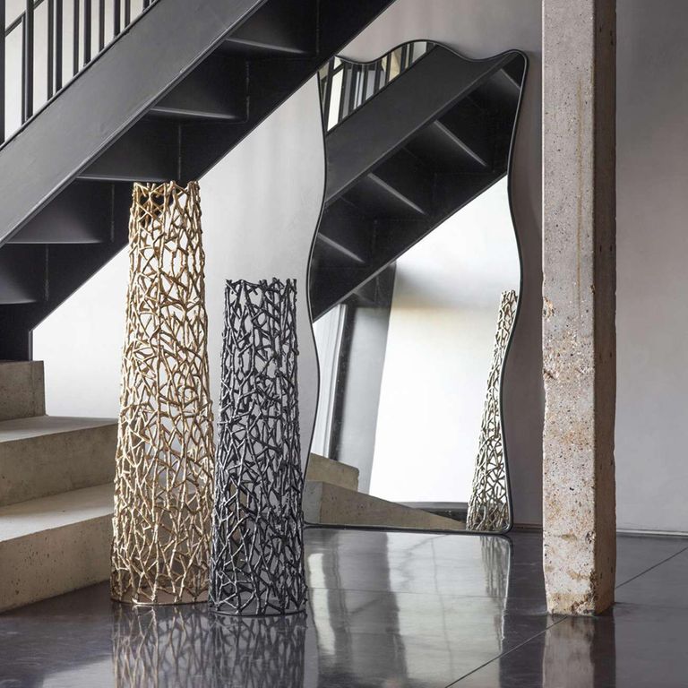 Tidal Floor Standing Mirror - Black Metal - 82.5cm x 178cm