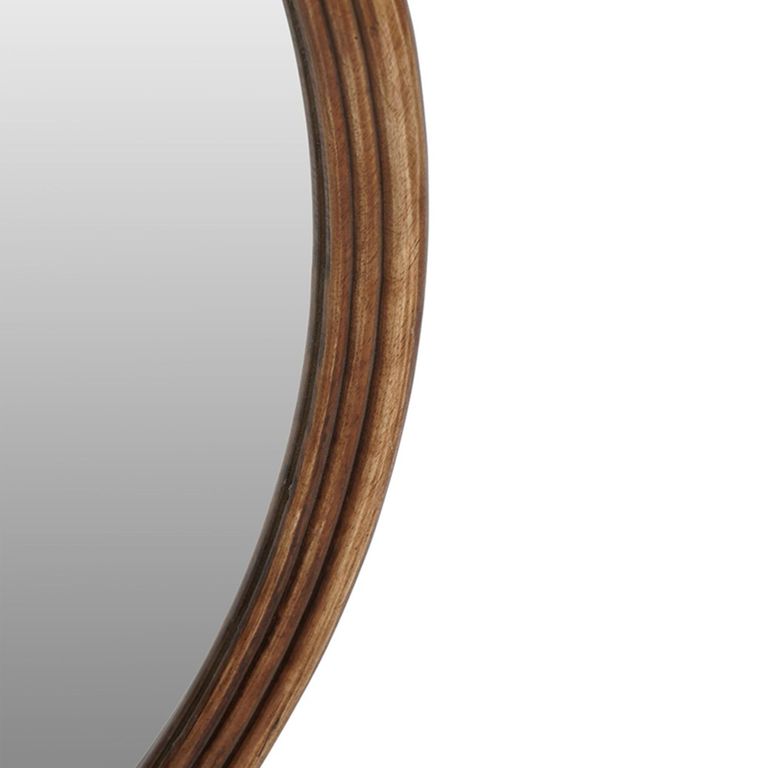 Tilburg Wall Mirror - Brown Wooden - Round - 80cm x 80cm