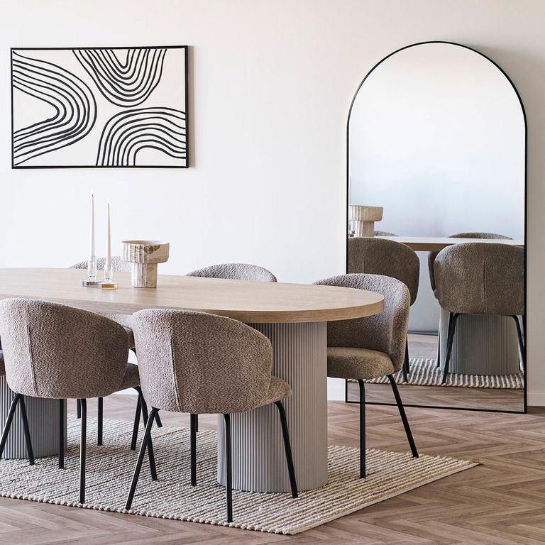 Madrid Mirror - Arch - Floor Standing - Black - 90cm x 180cm