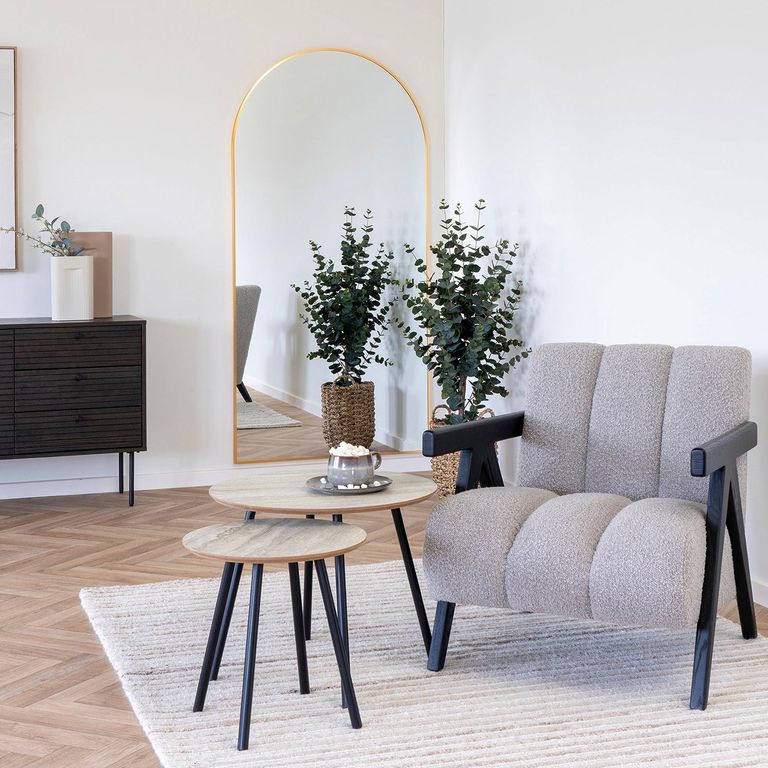 Madrid Mirror - Arch - Floor Standing - Brass - 90cm x 180cm