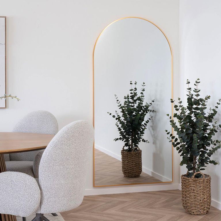 Madrid Mirror - Arch - Floor Standing - Brass - 90cm x 180cm