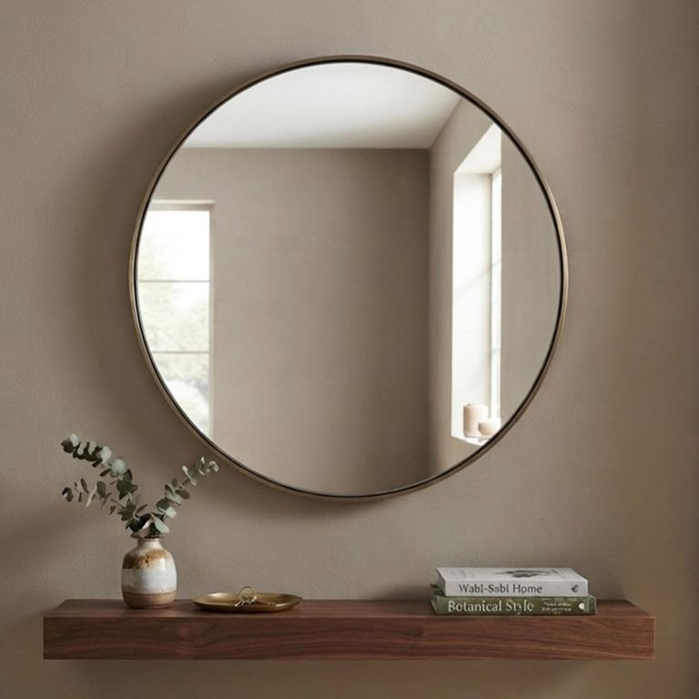 Mammom Wall Mirror - Round - Aluminium - 39.5cm x 12cm
