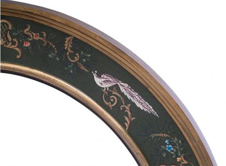 Meerut Green Fountain Design Large Round Wall Mirror