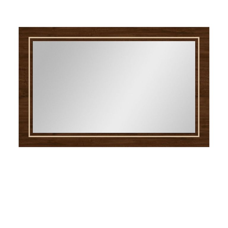 Modern Eva Wall Mirror - 135cm - Walnut with Gold Trim