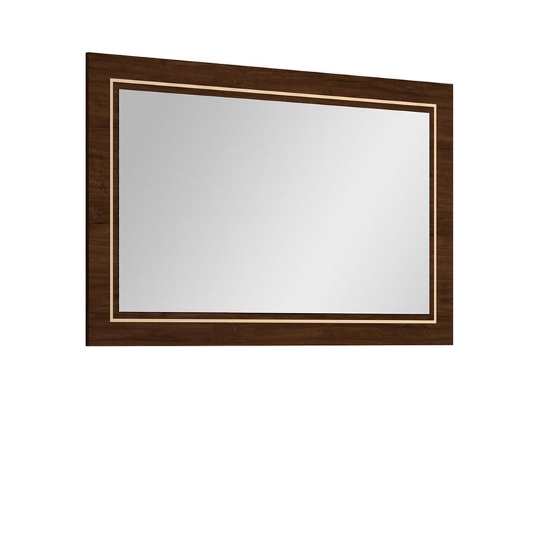 Modern Eva Wall Mirror - 135cm - Walnut with Gold Trim