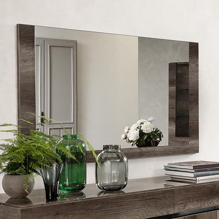 Modern Medea Wall Mirror - 144cm - Vintage Oak