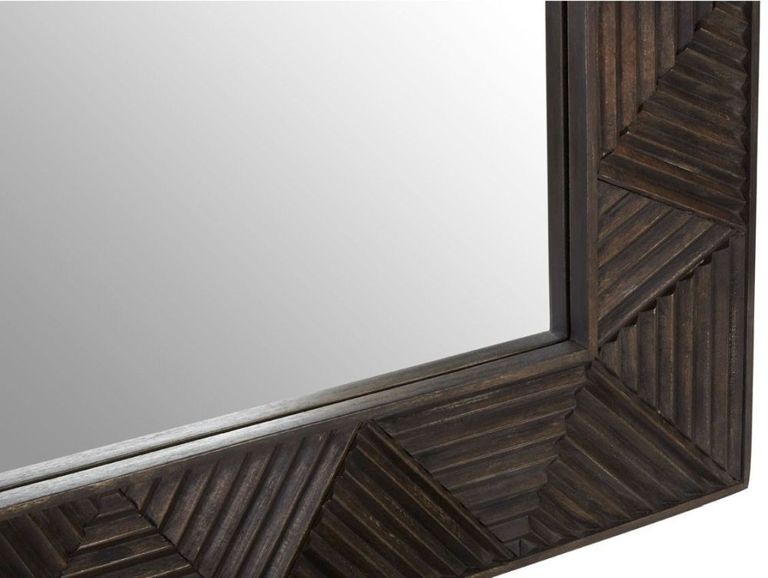 Saira Wall Mirror - Carved - Square - Mango Wood