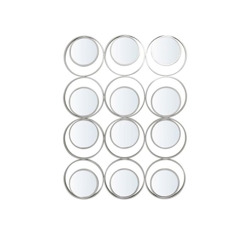 Wall Mirror - Silver Metal Circles - 104.5cm x 140cm