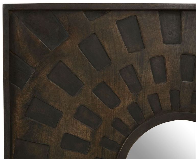 Suri Wall Mirror - Brown Mango Wood - Italian