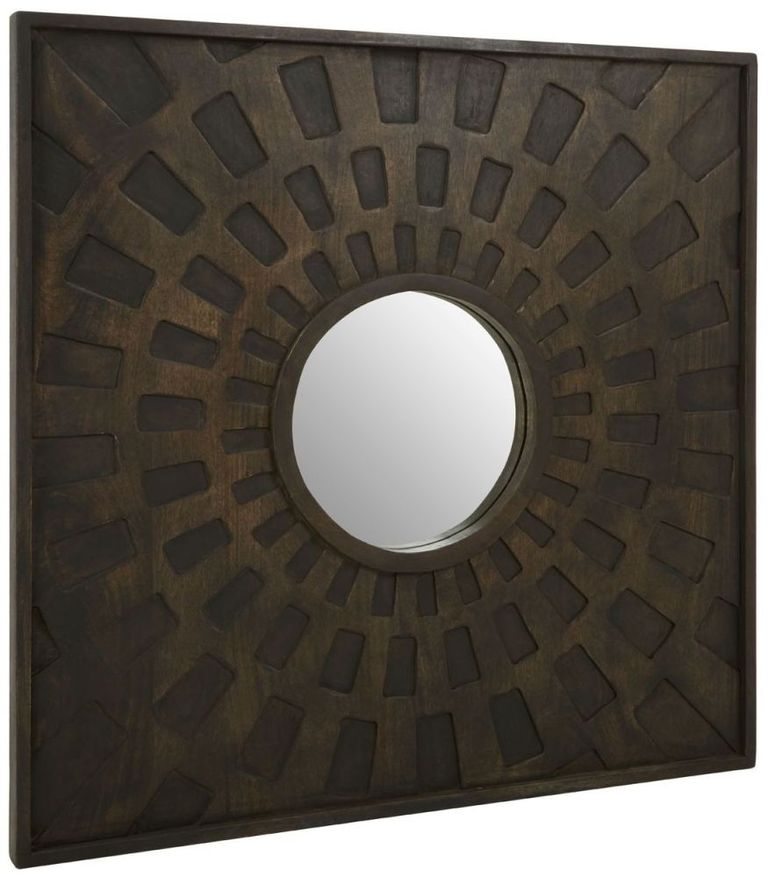 Suri Wall Mirror - Brown Mango Wood - Italian
