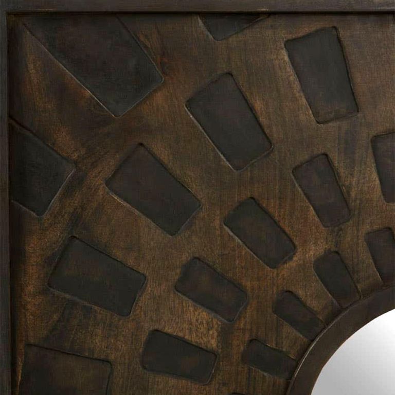 Suri Wall Mirror - Brown Mango Wood - Italian