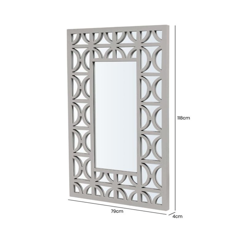 Wall Mirror - Torino - Rectangular - Grey - 79cm x 118cm