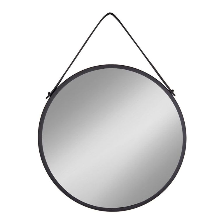 Trapani Mirror - Round - Hanging Wall - Black - 60cm x 60cm