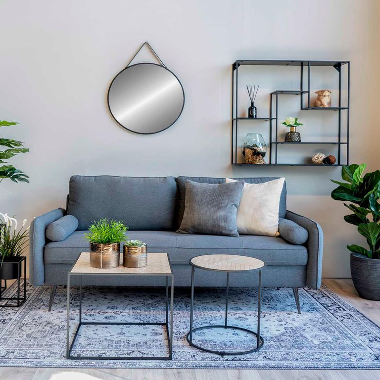 Trapani Mirror - Round - Hanging Wall - Black - 60cm x 60cm