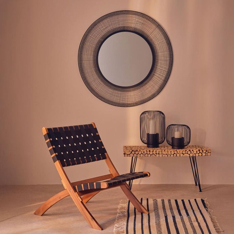 Trento Wall Mirror - Black Circular