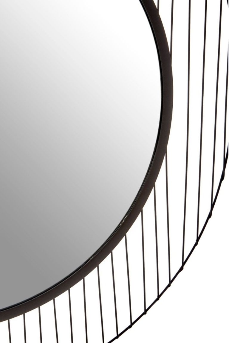 Trento Wall Mirror - Round - Black Linear