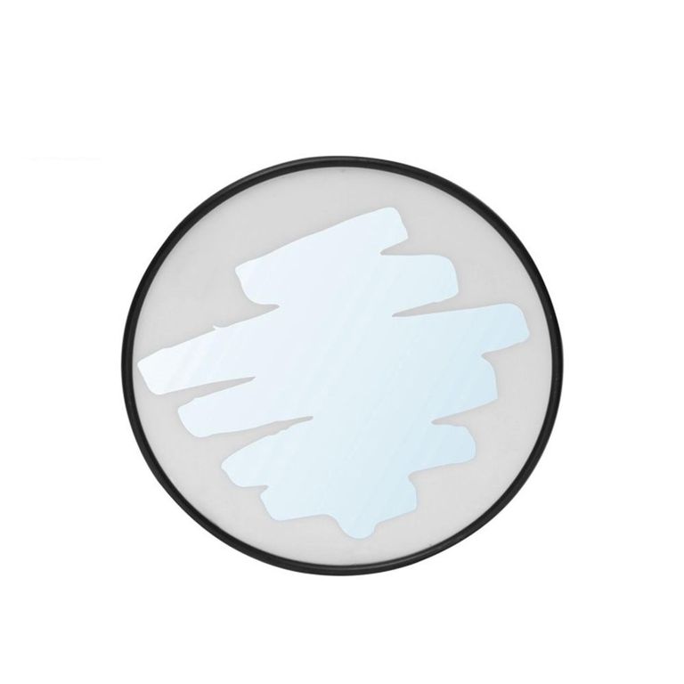 Wall Mirror - Round - White and Black Metal - 70.5cm x 70.5cm