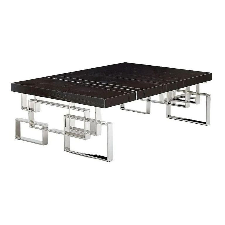 Windows Occasional Table - Marble with Stainless Steel Base - Variation Available