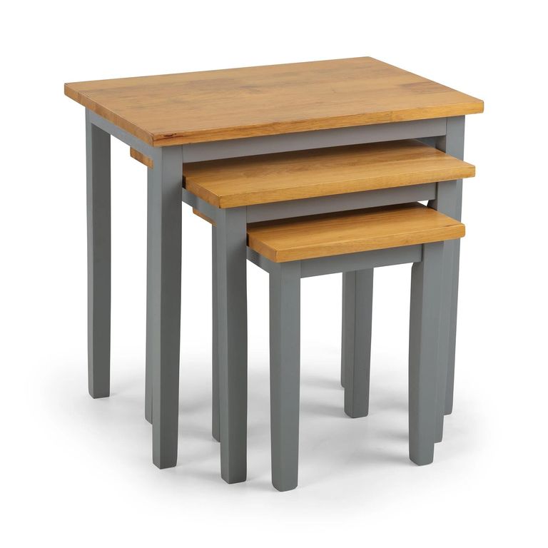 Cleo Nest of Tables - Set of 3 - Grey and Oak