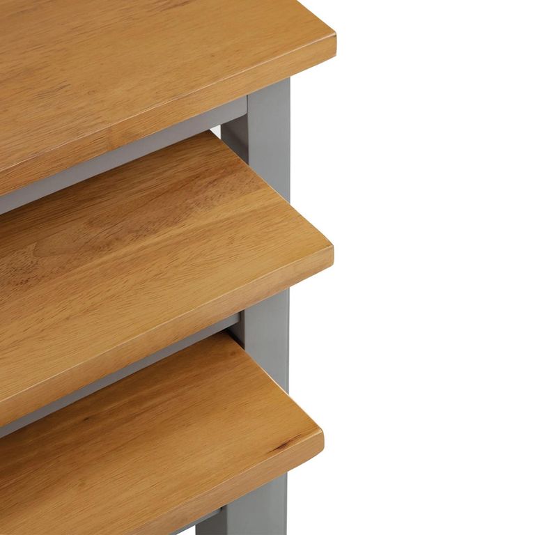 Cleo Nest of Tables - Set of 3 - Grey and Oak