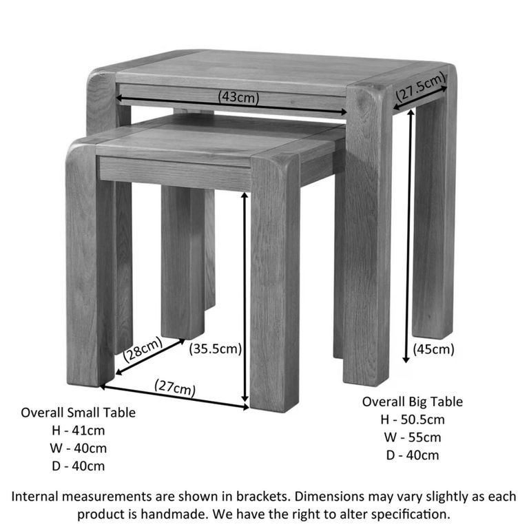 Curve Nest of Tables - Set of 2 - Oak