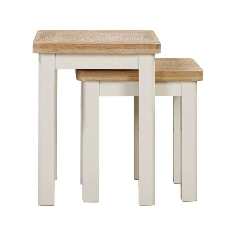 Hayley Nest of Tables - 2 - Oak and White