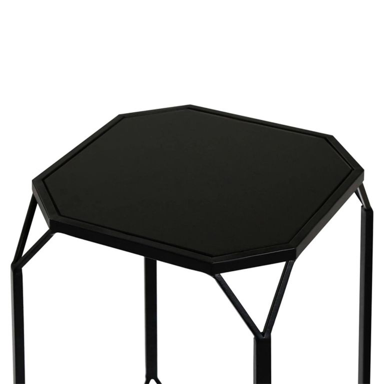 Nest of Tables - Black Mirrored - Octagon - Set of 2