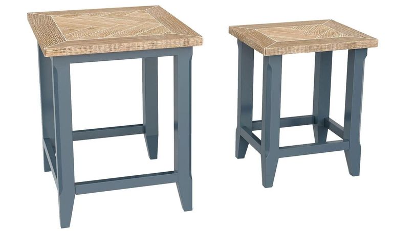 Signature Blue Nest of Tables - Set of 2