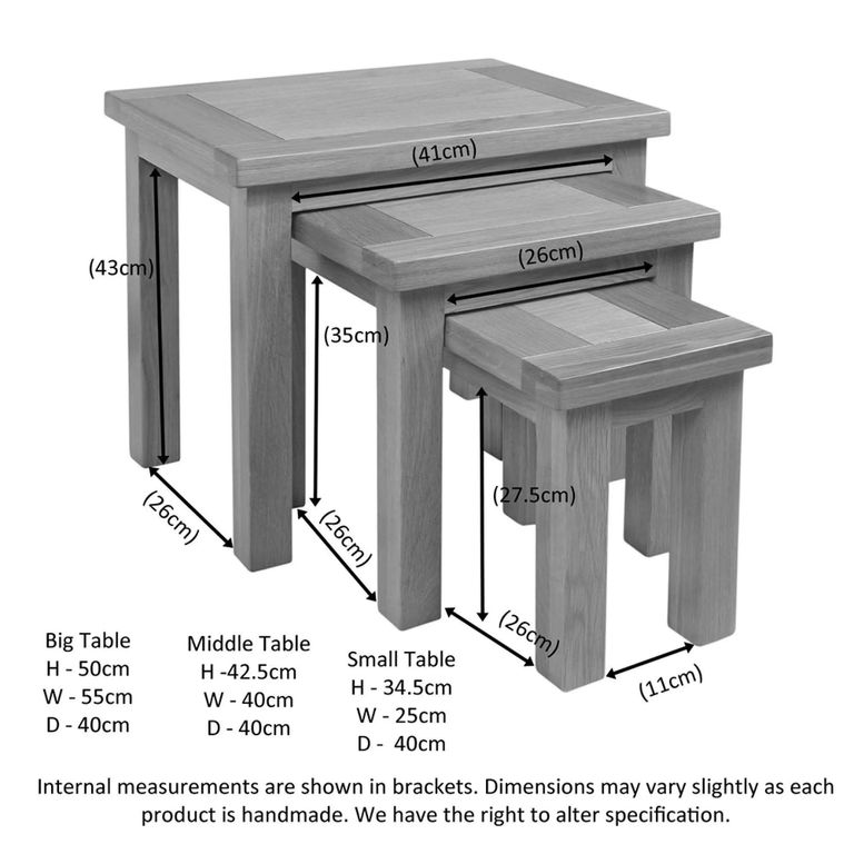 Appleby Nest of Tables - Set of 3 - Oak