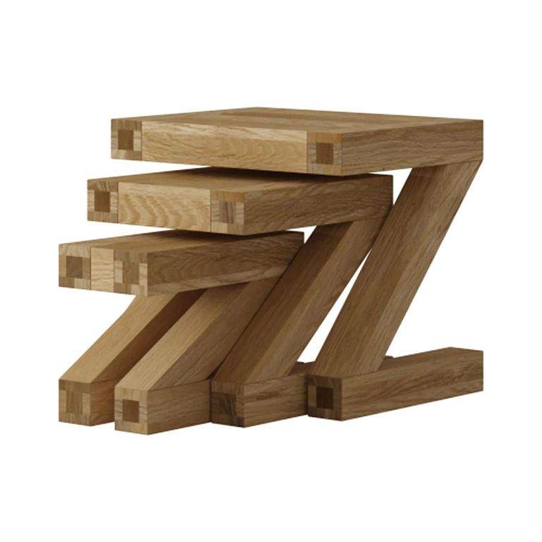 Z Designer Nest of Tables - Set of 3 - Oak