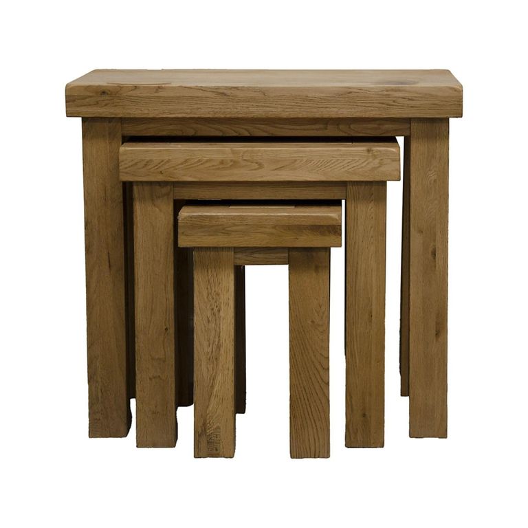 Deluxe Nest of Tables - Set of 3 - Oak