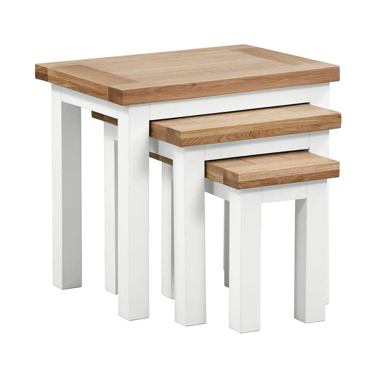 Lundy Nest of Tables - Set of 3 - White Painted