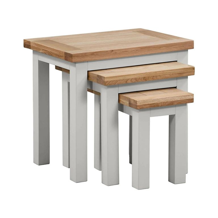 Lundy Nest of Tables - Set of 3 - Grey Painted