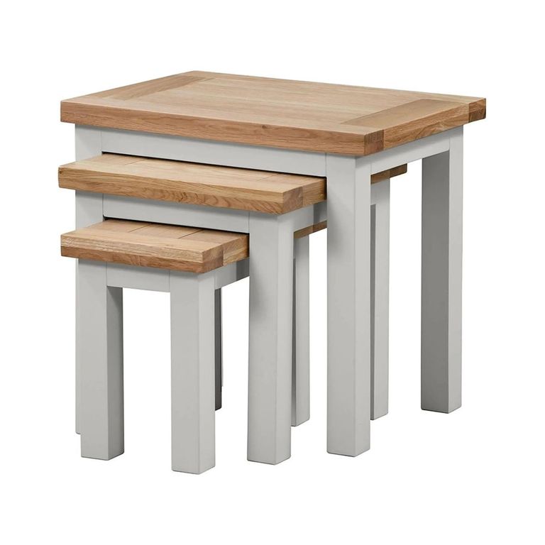 Lundy Nest of Tables - Set of 3 - Grey Painted