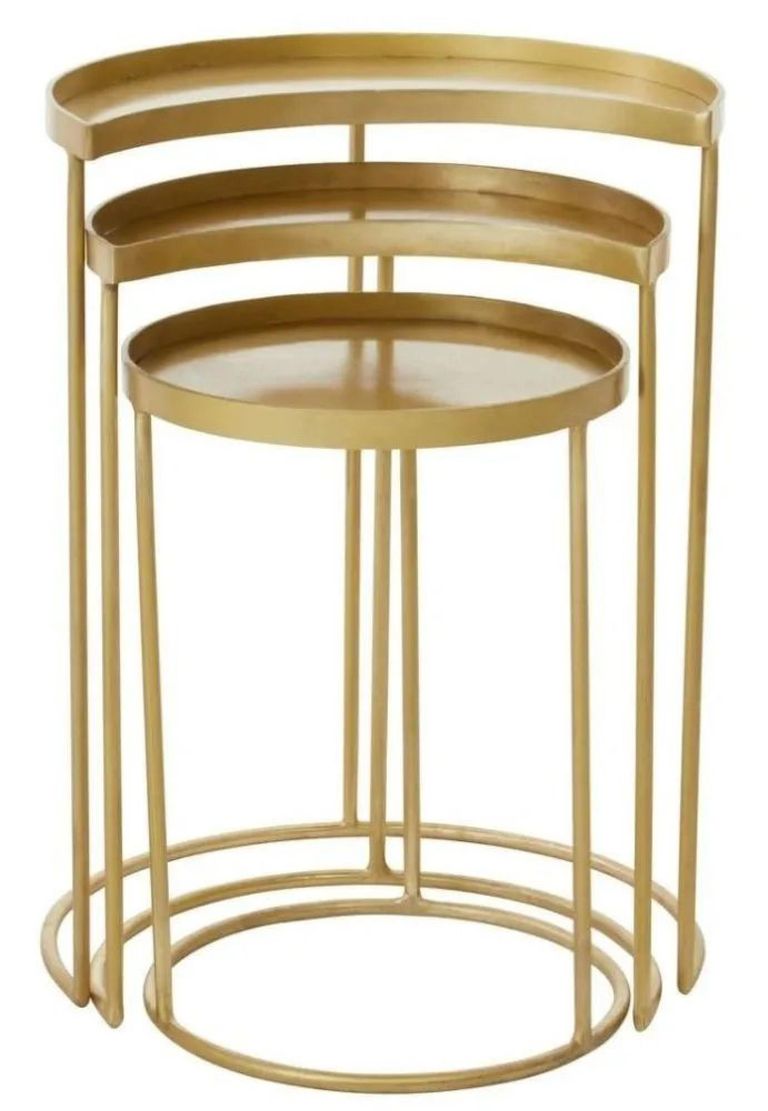 Suar Nest of 3 Tables - Gold