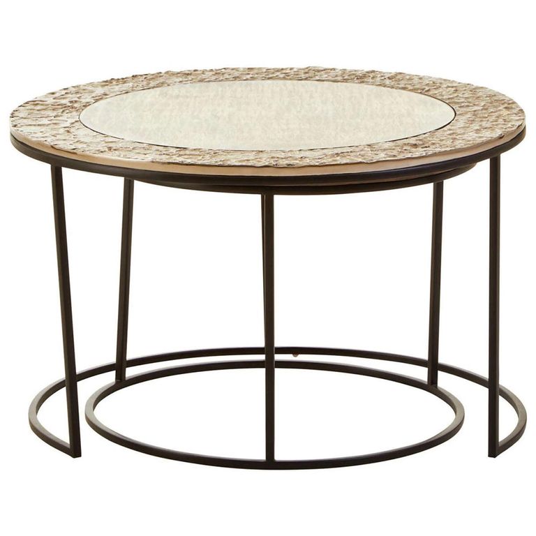 Akola Nest of 2 Tables - Round - Gold